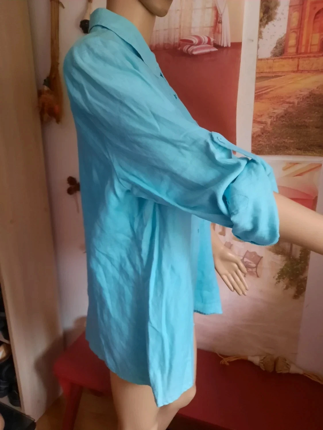 🥀Chemisier en lin épais, femme Taille 48.Jodhpur. – photo 3